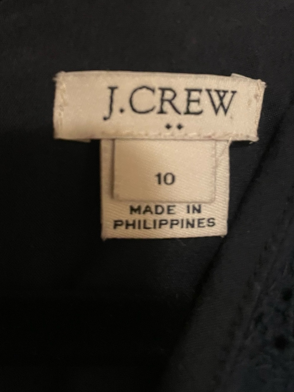 J. Crew Midnight Blue Eyelet Long Sleeve Dress - Picture 2 of 3